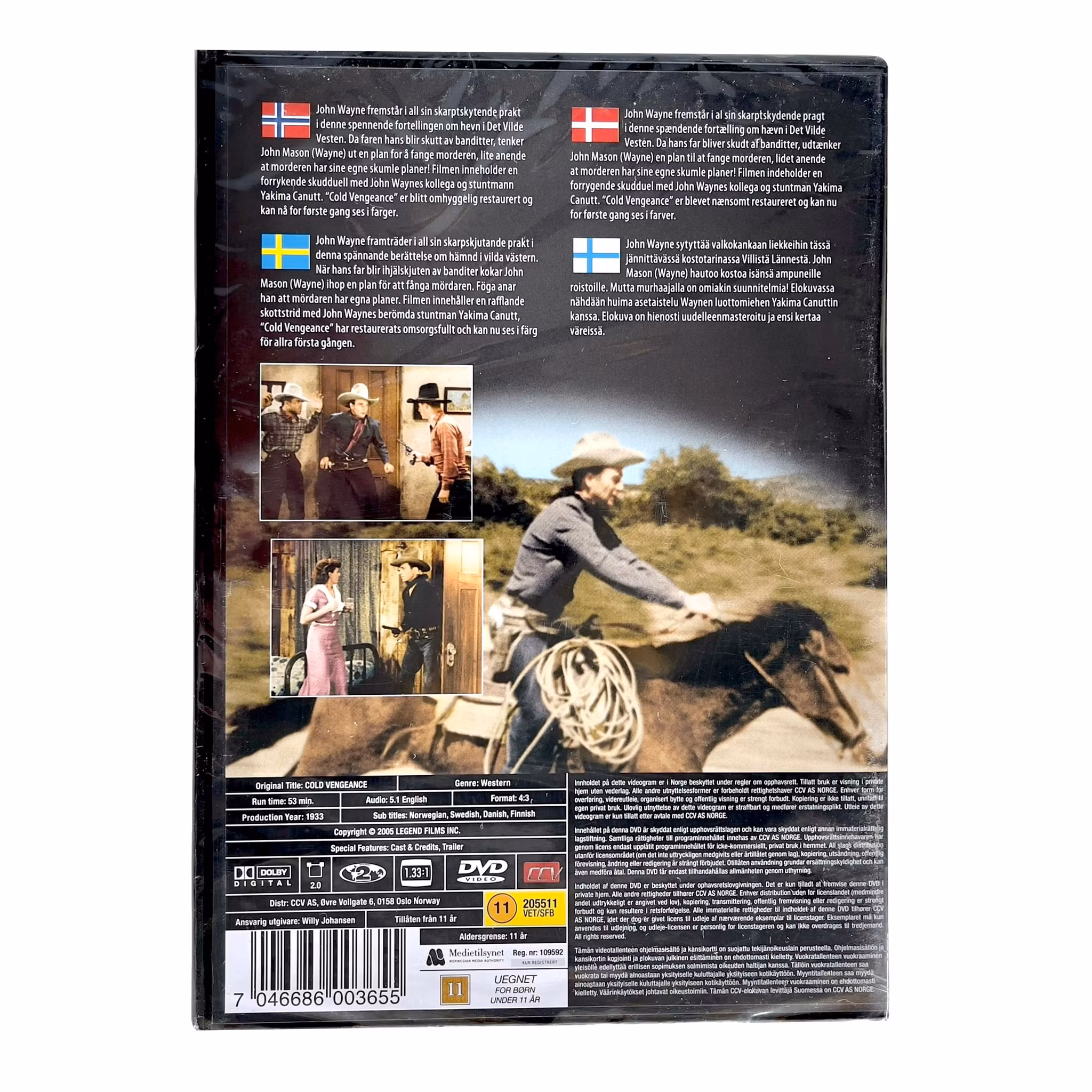 Cold Vengeance - John Wayne In Color DVD - Klassisk Western i Färg
