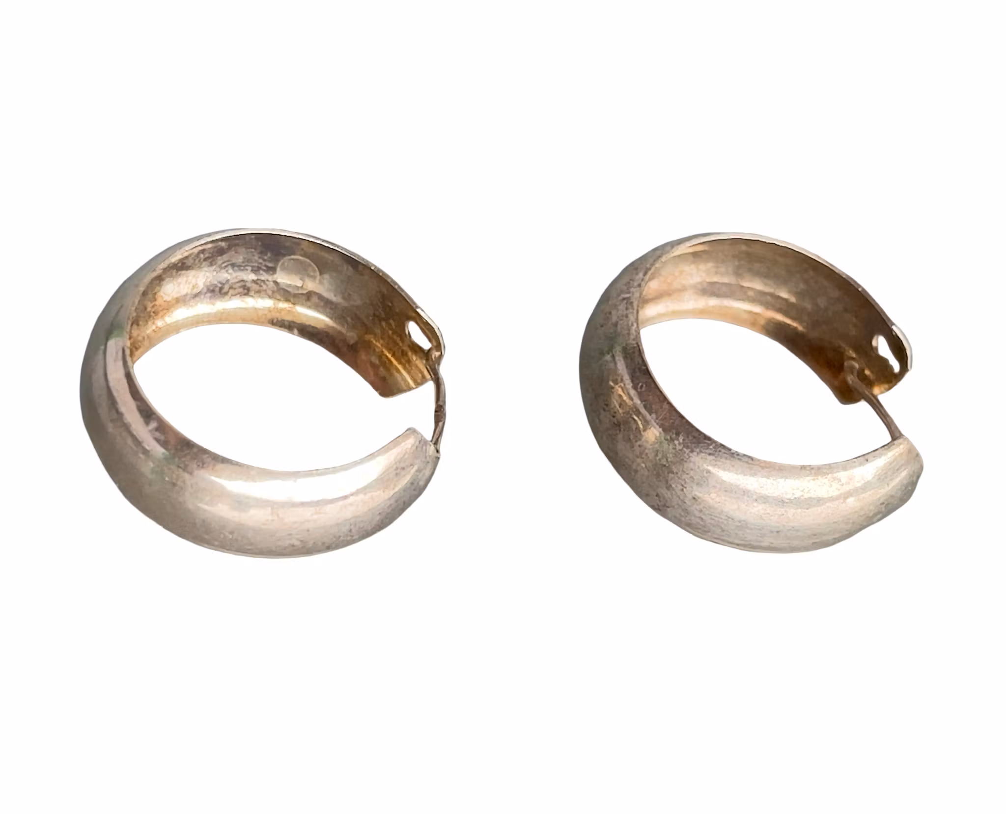 Vintage Sterling Silver Creoler - Kraftiga Hoop örhängen