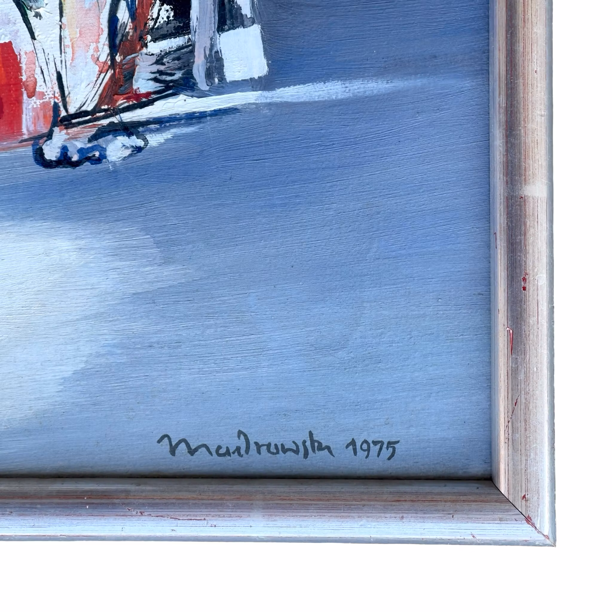 Henryk Madrawski (1933-2009) Kobieta siedząca 1975 - Oljemålning på duk