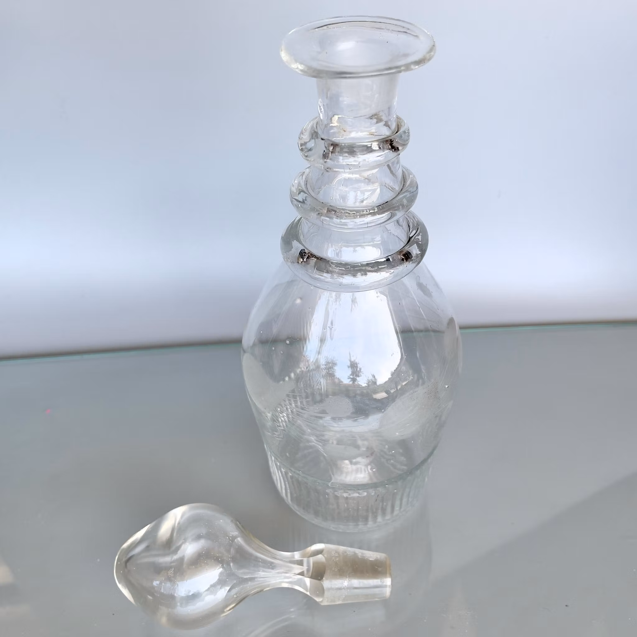 Antik georgiansk karaff/decanter i handblåst glas - ca 1780-1820
