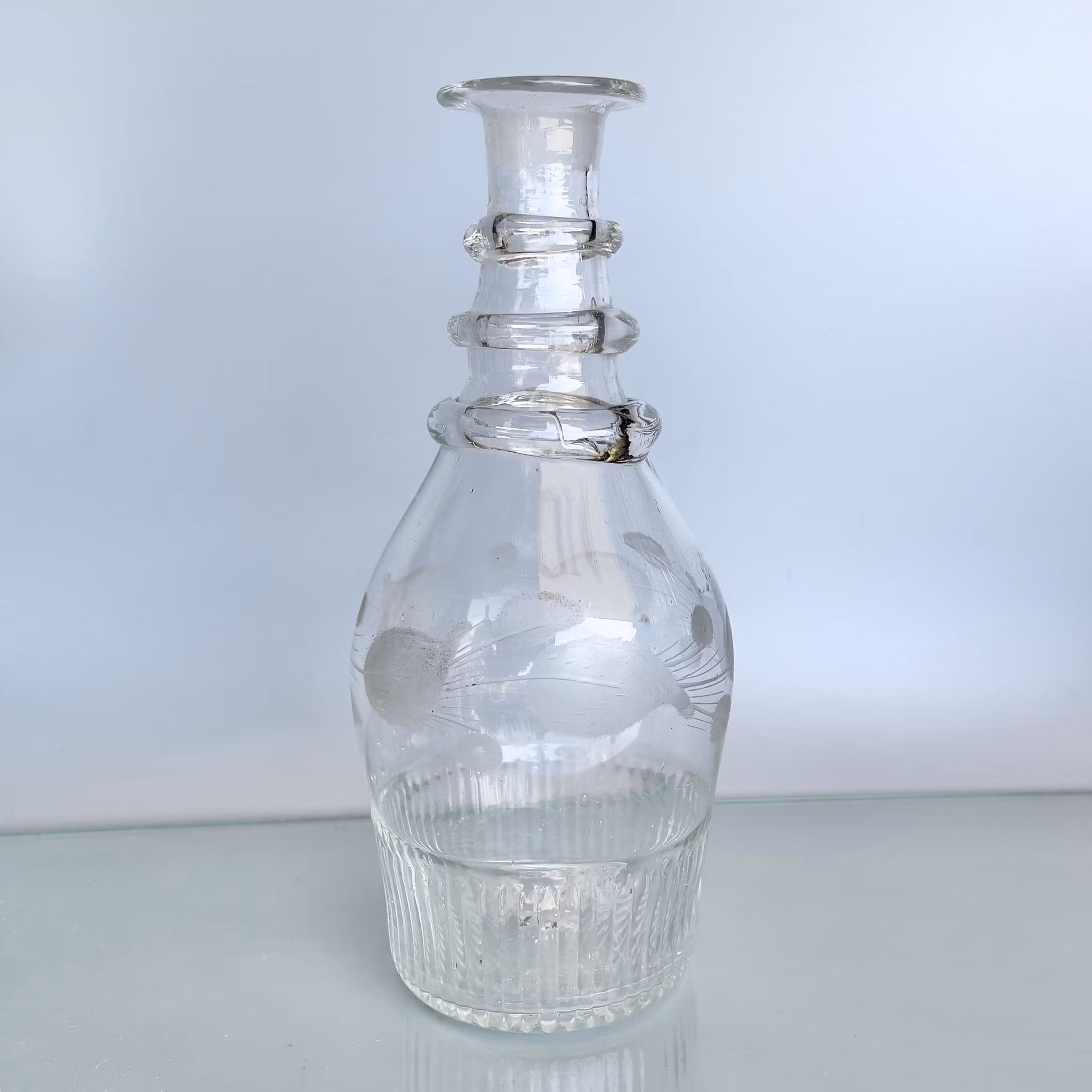 Antik georgiansk karaff/decanter i handblåst glas - ca 1780-1820