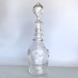 Antique Georgian carafe/decanter in hand-blown glass - circa 1780-1820