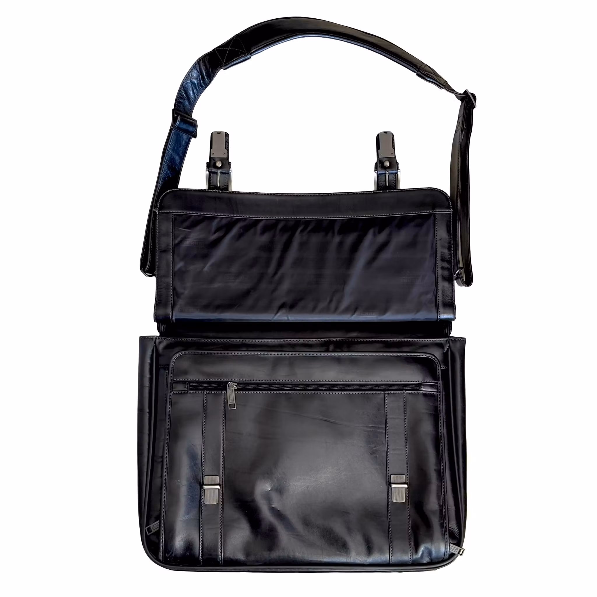 Exklusiv Pierre portfölj i äkta svart skinn - Business & vintage