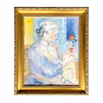 Anders A. Jönsson (1907-2002) - Oljemålning på duk - Mor - Signerad