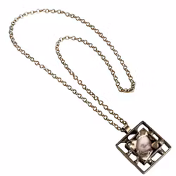 Vintage danskt halsband med ametist - Handgjort D.S. modernistiskt design hänge - Denmark