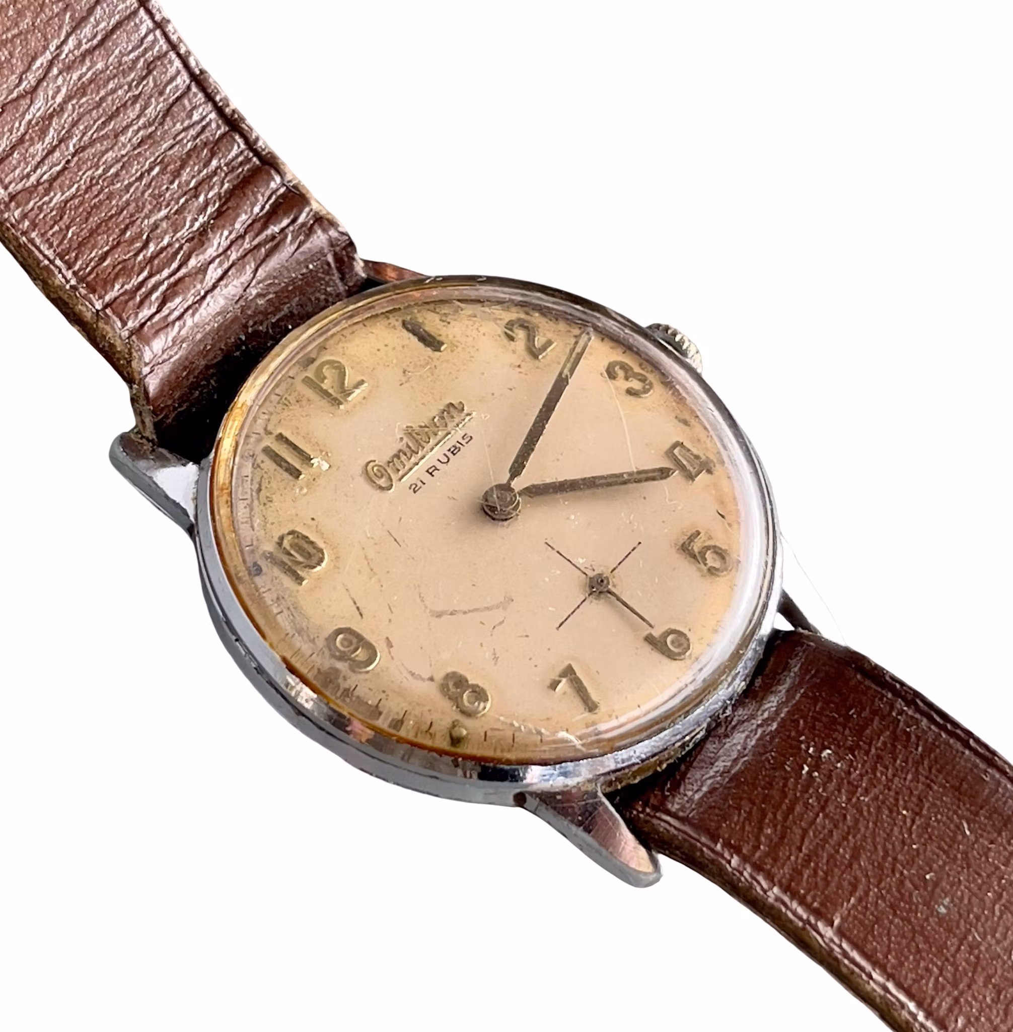 Omikron 21 Rubis - Vintage Schweiziskt armbandsur med mekaniskt urverk