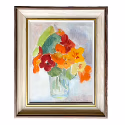 Signe Rydberg Jönsson (1906-1997) - Oljemaleri på panel - Blomsterstilleben