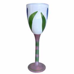 Ulrica Hydman Vallien – Tulpenmotiv – Kosta Boda handbemaltes Weinglas