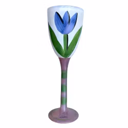 Ulrica Hydman Vallien – Tulpenmotiv – Kosta Boda handbemaltes Weinglas