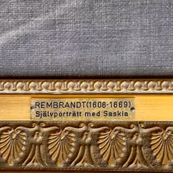 Rembrandt (1606–1669) – Selbstporträt mit Saskia – Gerahmte Kunstreproduktion