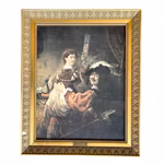 Rembrandt (1606-1669) - Självporträtt med Saskia - Inramad Konst reproduktion