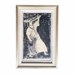 Anders A. Jönsson (1907-2002) - Dame med veske - Signert original grafikk