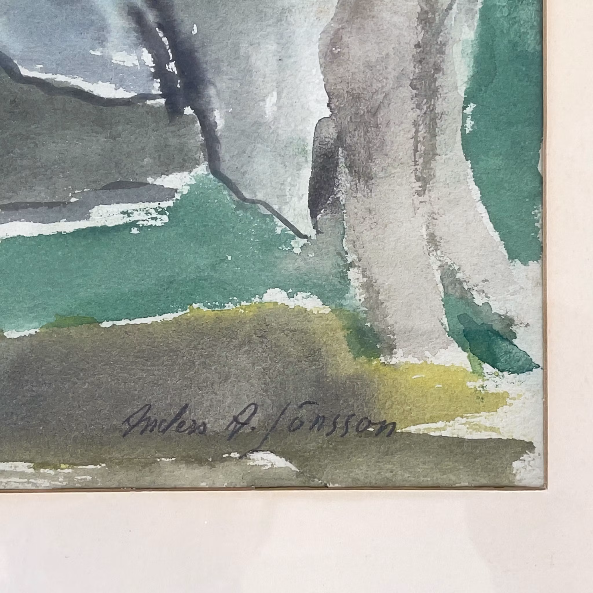 Anders A. Jönsson (1907-2002) - Akvarell - Signerad
