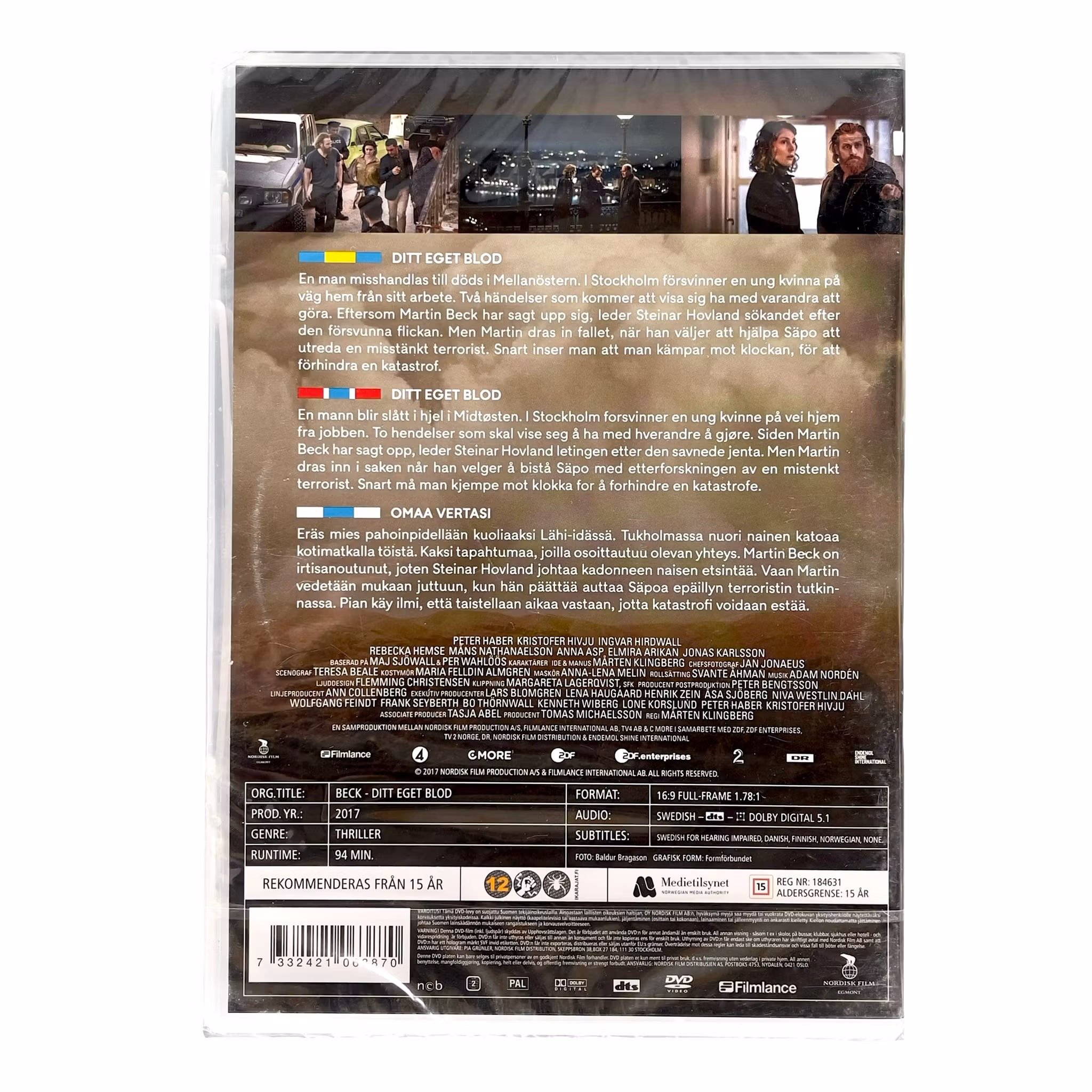 Beck 35 - Ditt eget blod (Inplastad DVD) - Svensk kriminal thriller med Peter Haber