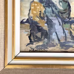 Axel Hamborn (1892-1983) - Oljemålning på pannå - På potatisfältet - Signerad