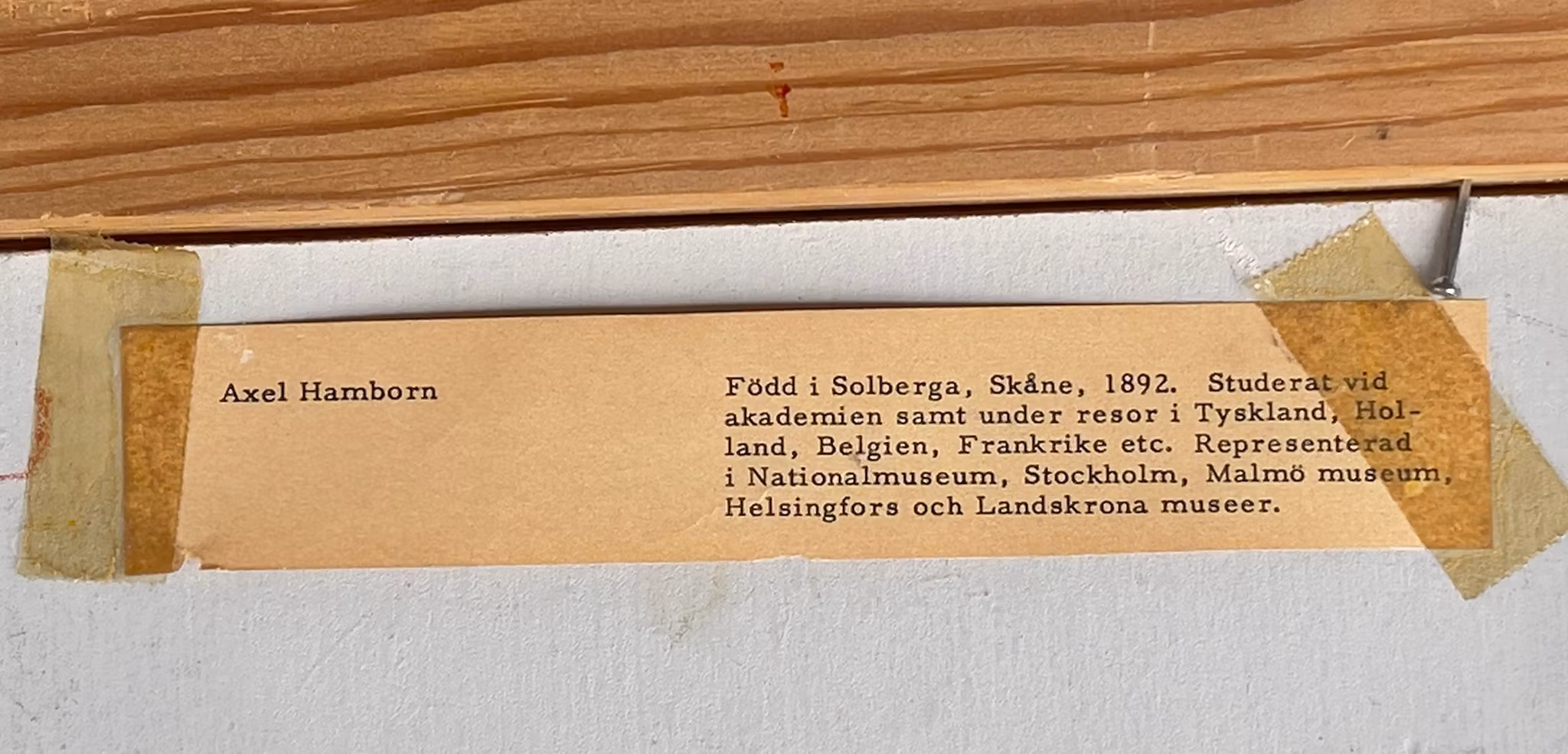 Axel Hamborn (1892-1983) - Oljemålning på pannå - På potatisfältet - Signerad