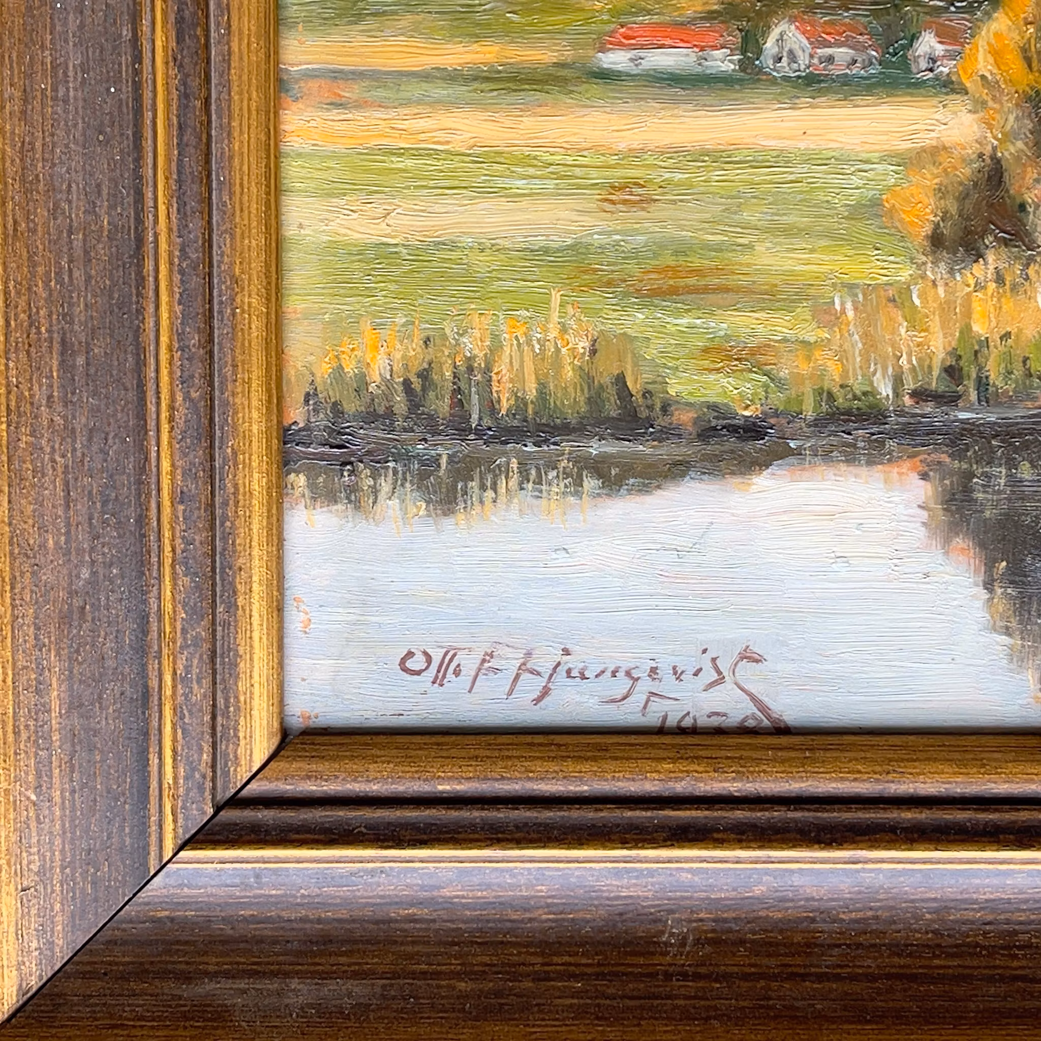 Otto E. Ljungqvist, Oljemålning på duk - Svenskt landskap - Signerad 1938