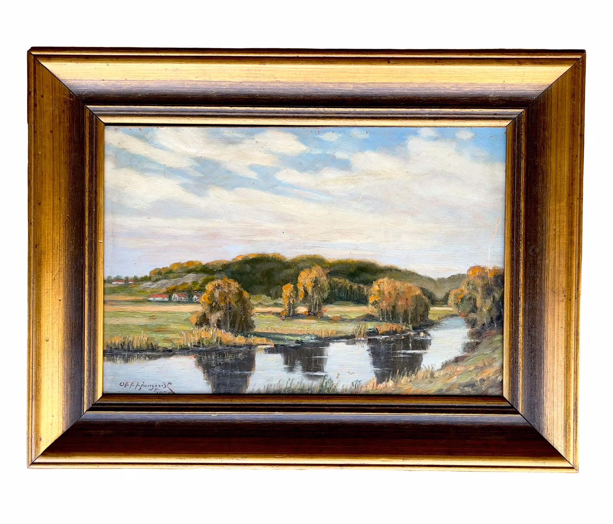 Otto E. Ljungqvist, Oljemålning på duk - Svenskt landskap - Signerad 1938