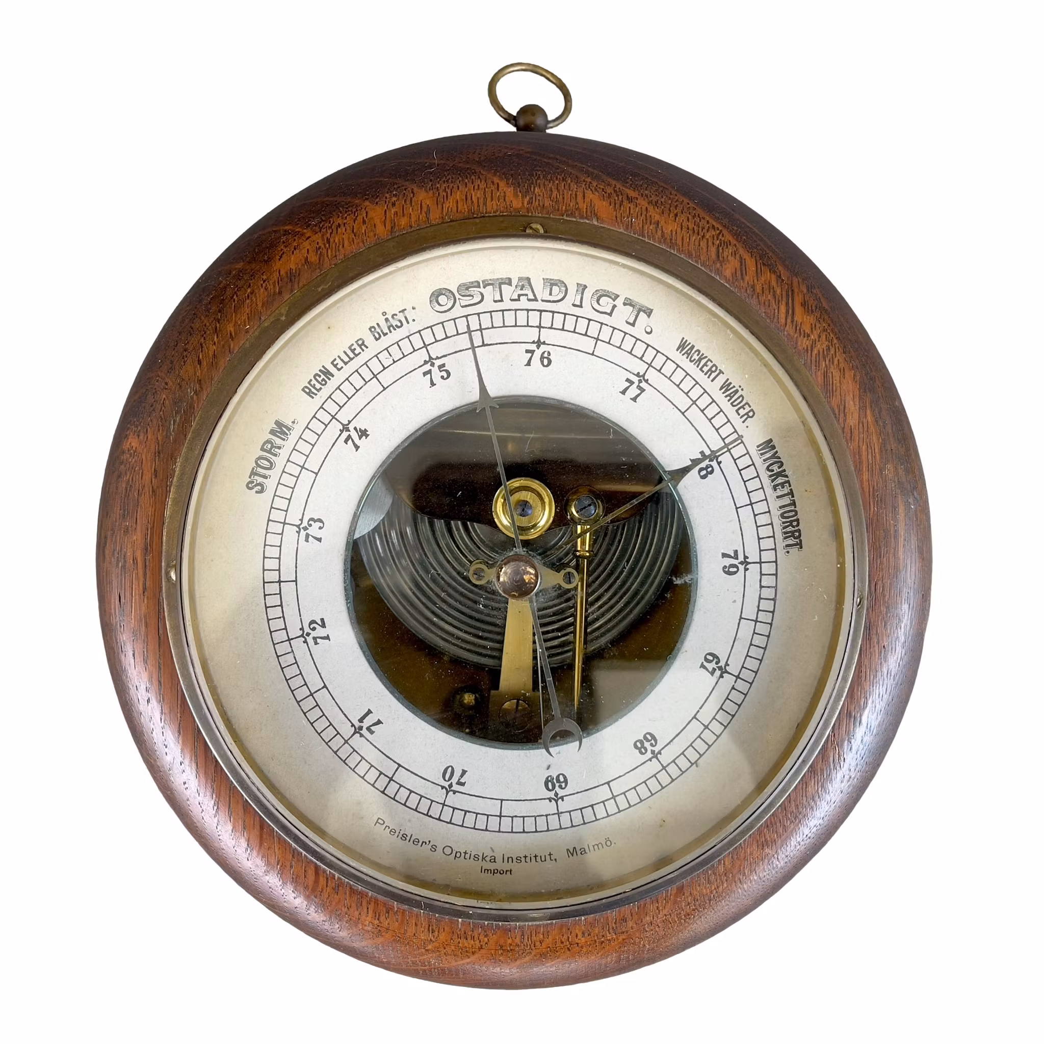 Antik vägg barometer- Ostadigt / Preislens Optiska Institut, Malmö