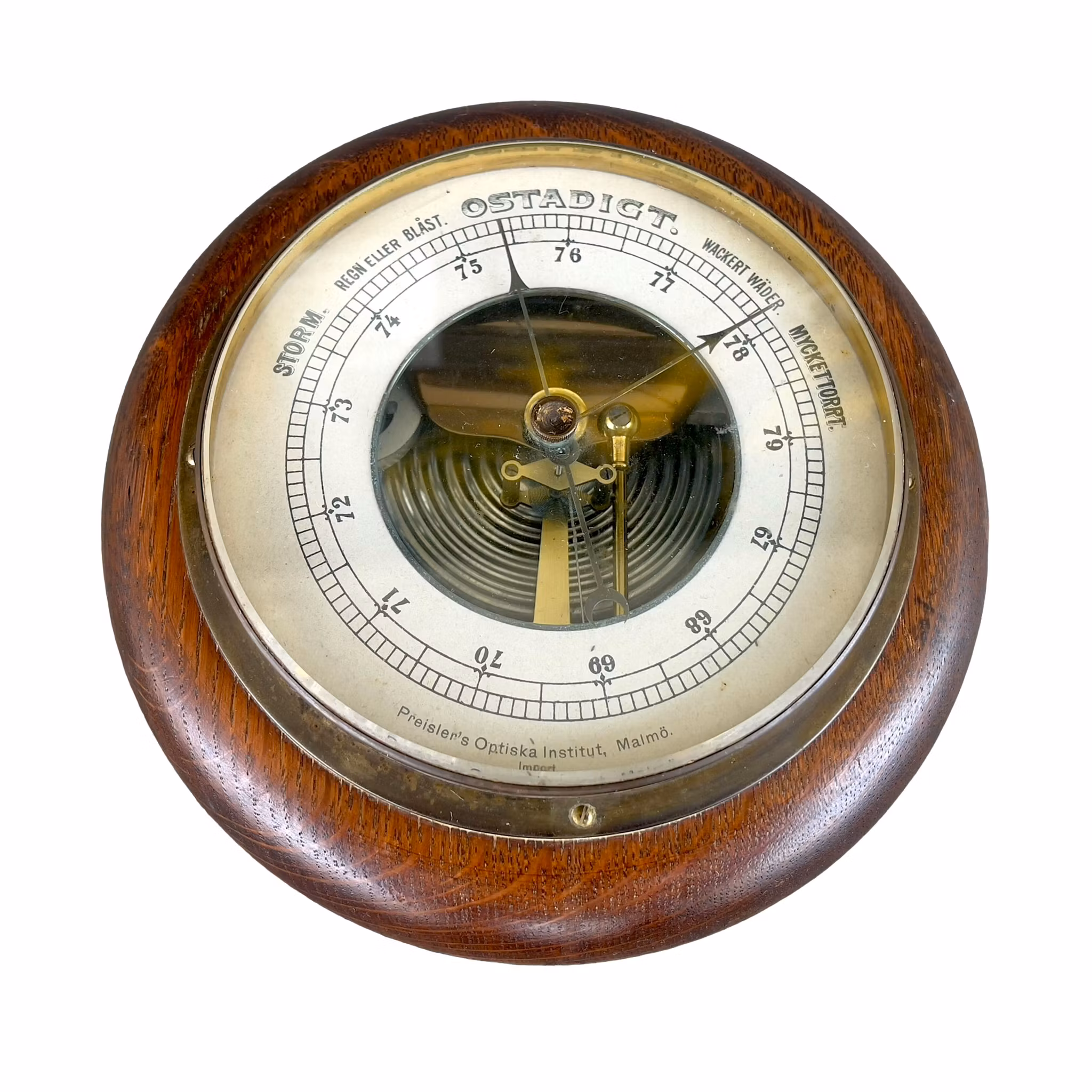 Antik vägg barometer- Ostadigt / Preislens Optiska Institut, Malmö