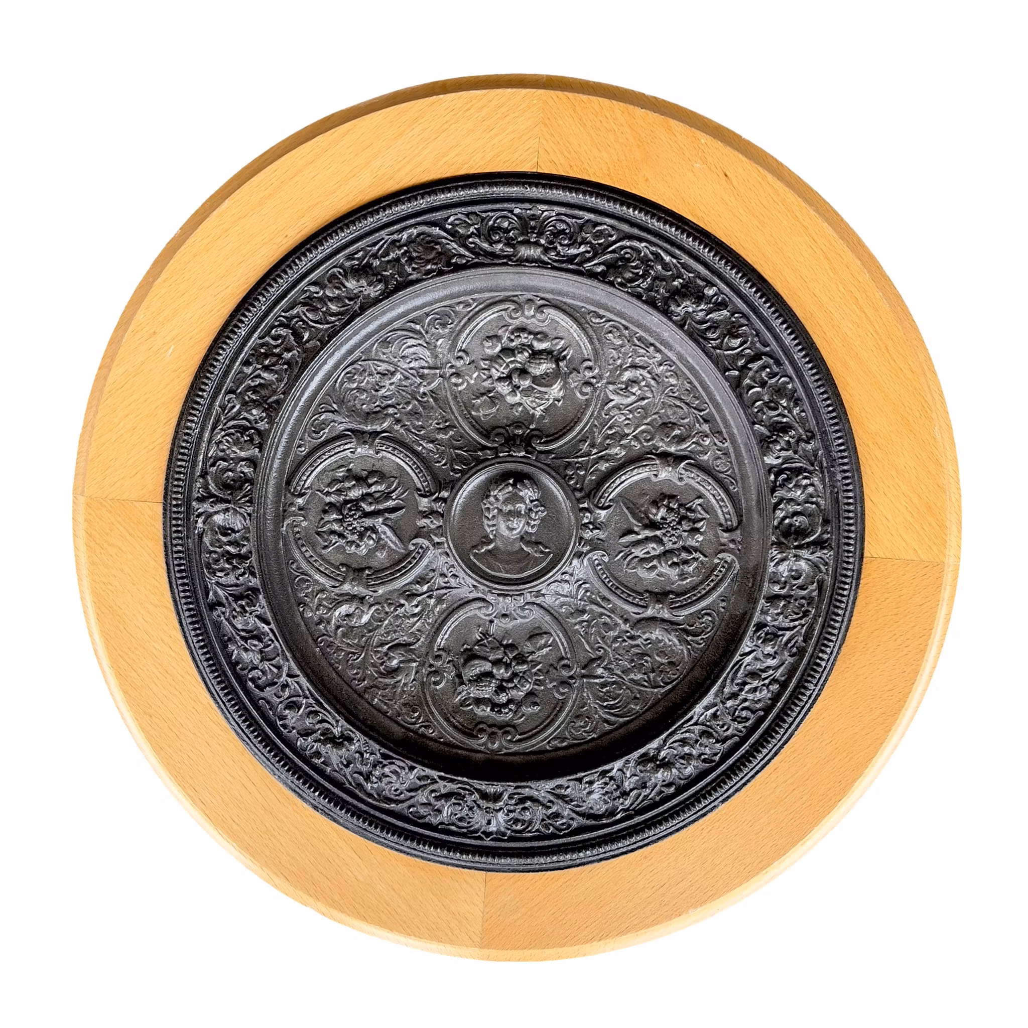 Antikt Praktfat i Relief gjutet Järn - Nyrenässans ca 1880-talet