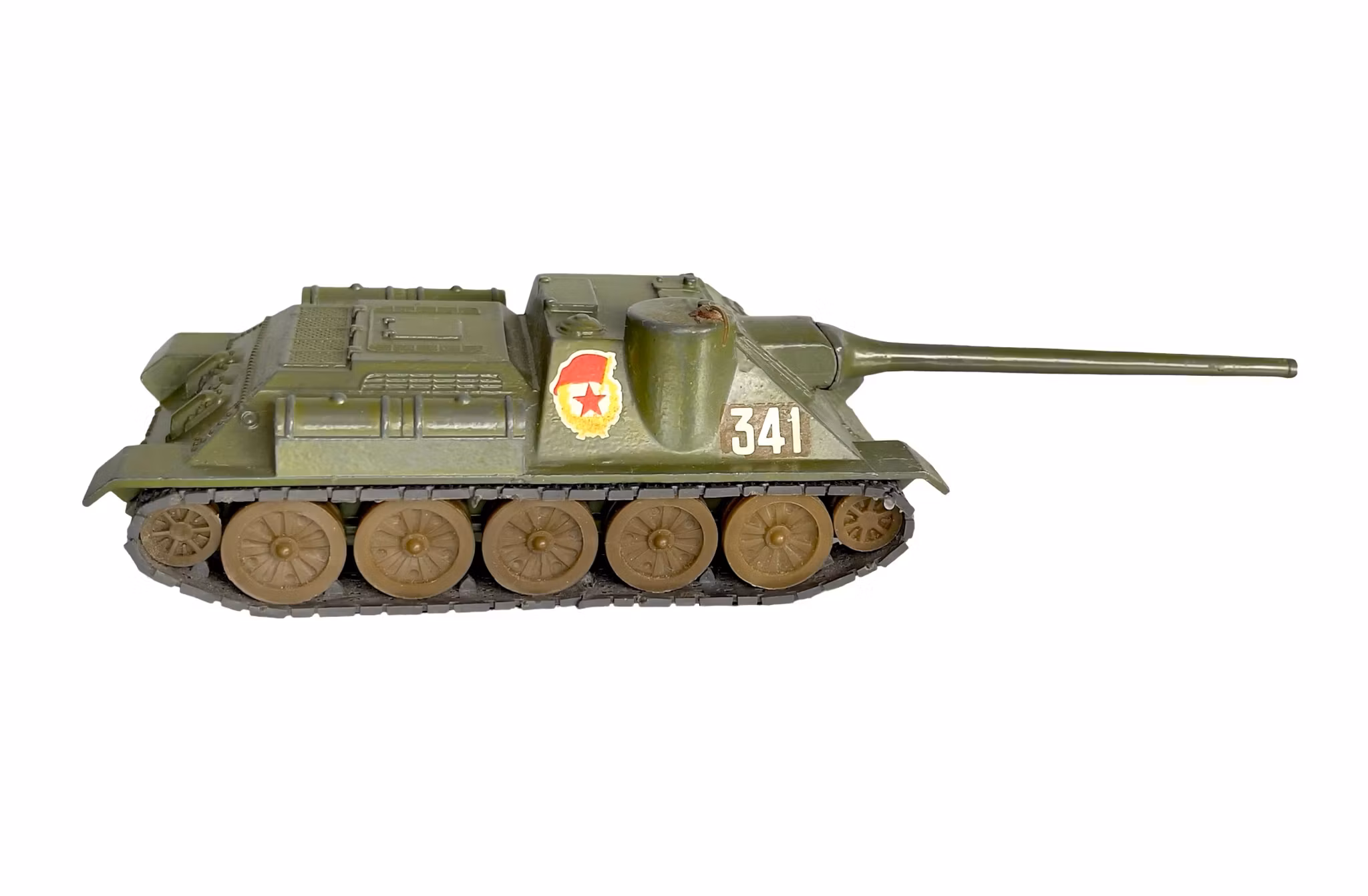 Vintage Sovjetisk SU 100 Stridsvagn med Original kartong - USSR Samlarobjekt