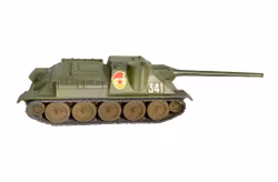 Vintage Sovjetisk SU 100 Stridsvagn med Original kartong - USSR Samlarobjekt
