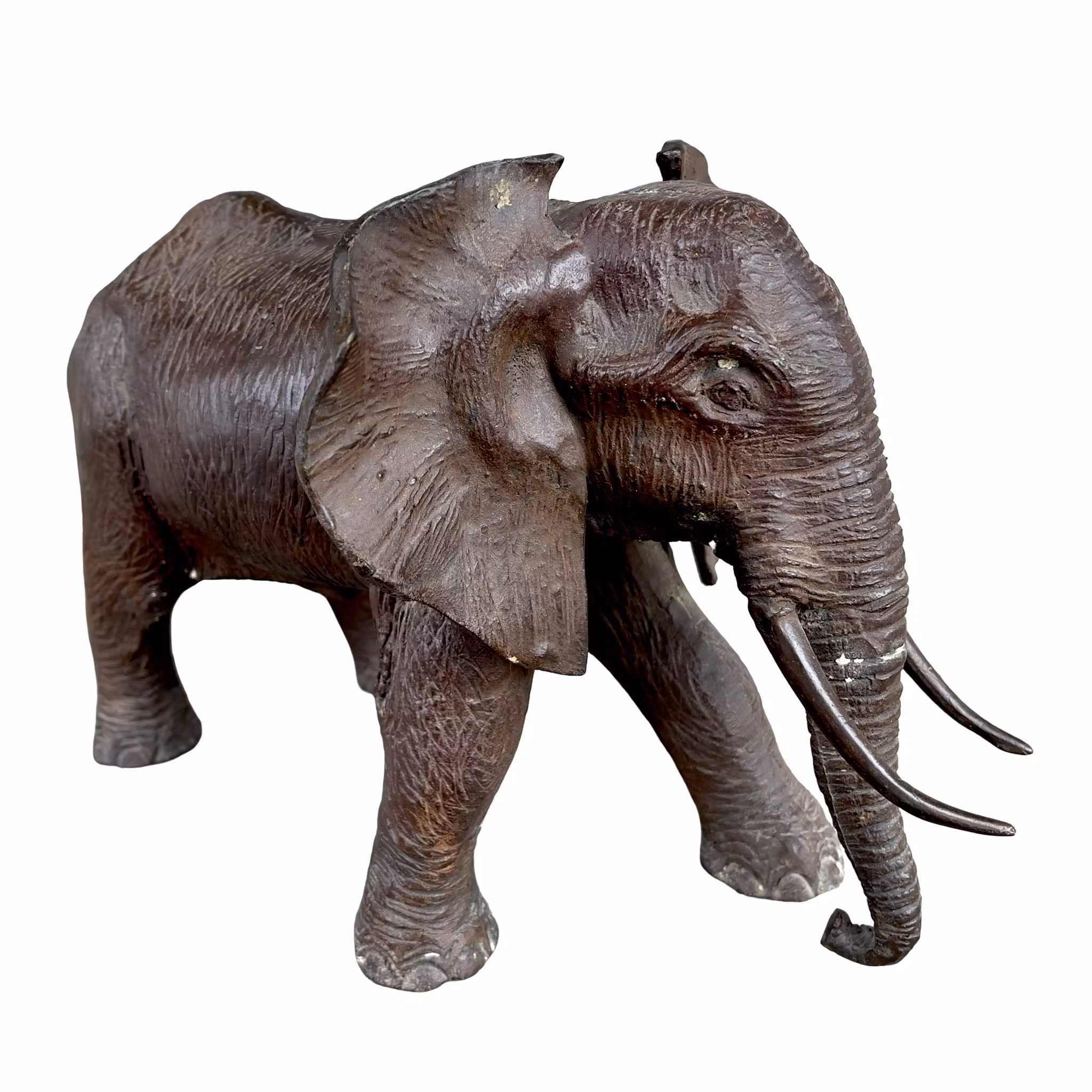 Antik kinesisk brons elefant - Magnifik original ålderspatina