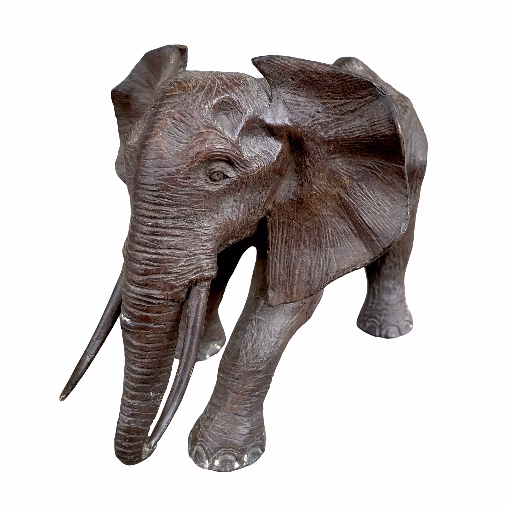 Antik kinesisk brons elefant - Magnifik original ålderspatina
