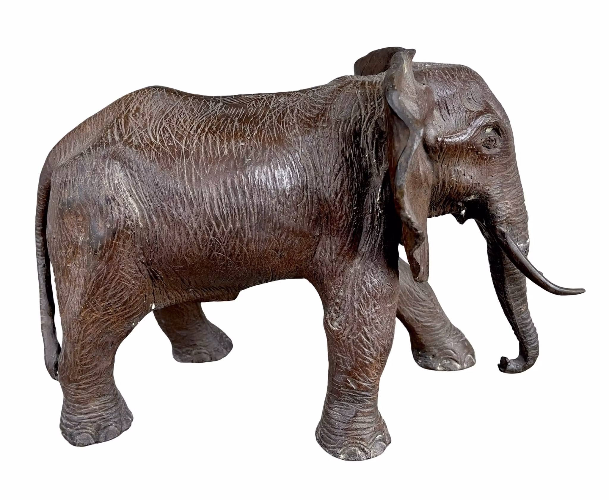 Antik kinesisk brons elefant - Magnifik original ålderspatina