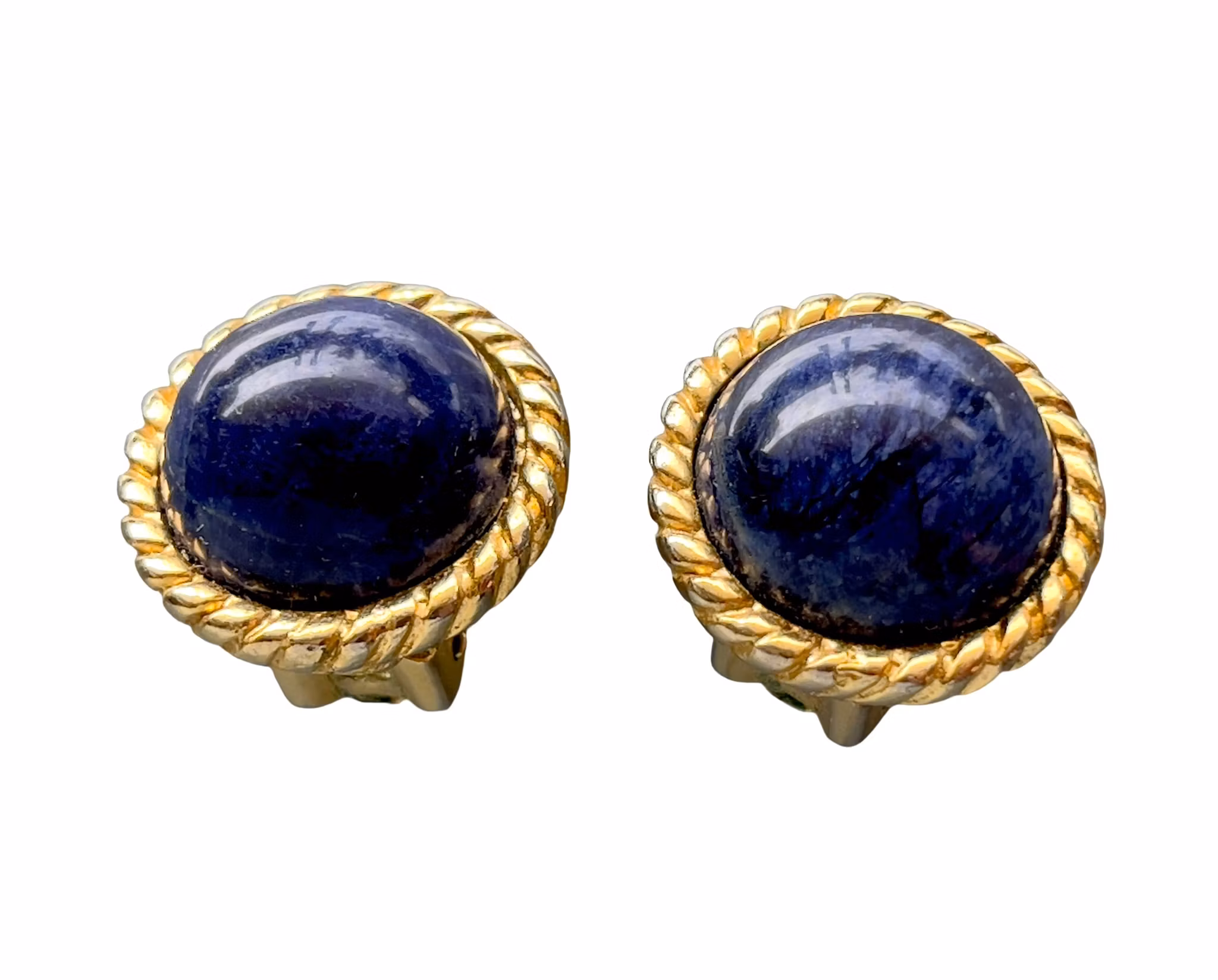Vintage Vendome Paris örhängen - Äkta Lapis Lazuli