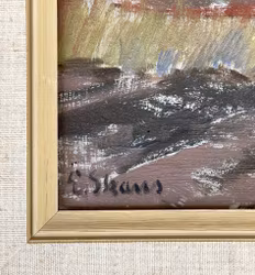 Eskil Skans (1905-1989) - Oljemaleri på panel - Vandring gjennom det skånske landskapet