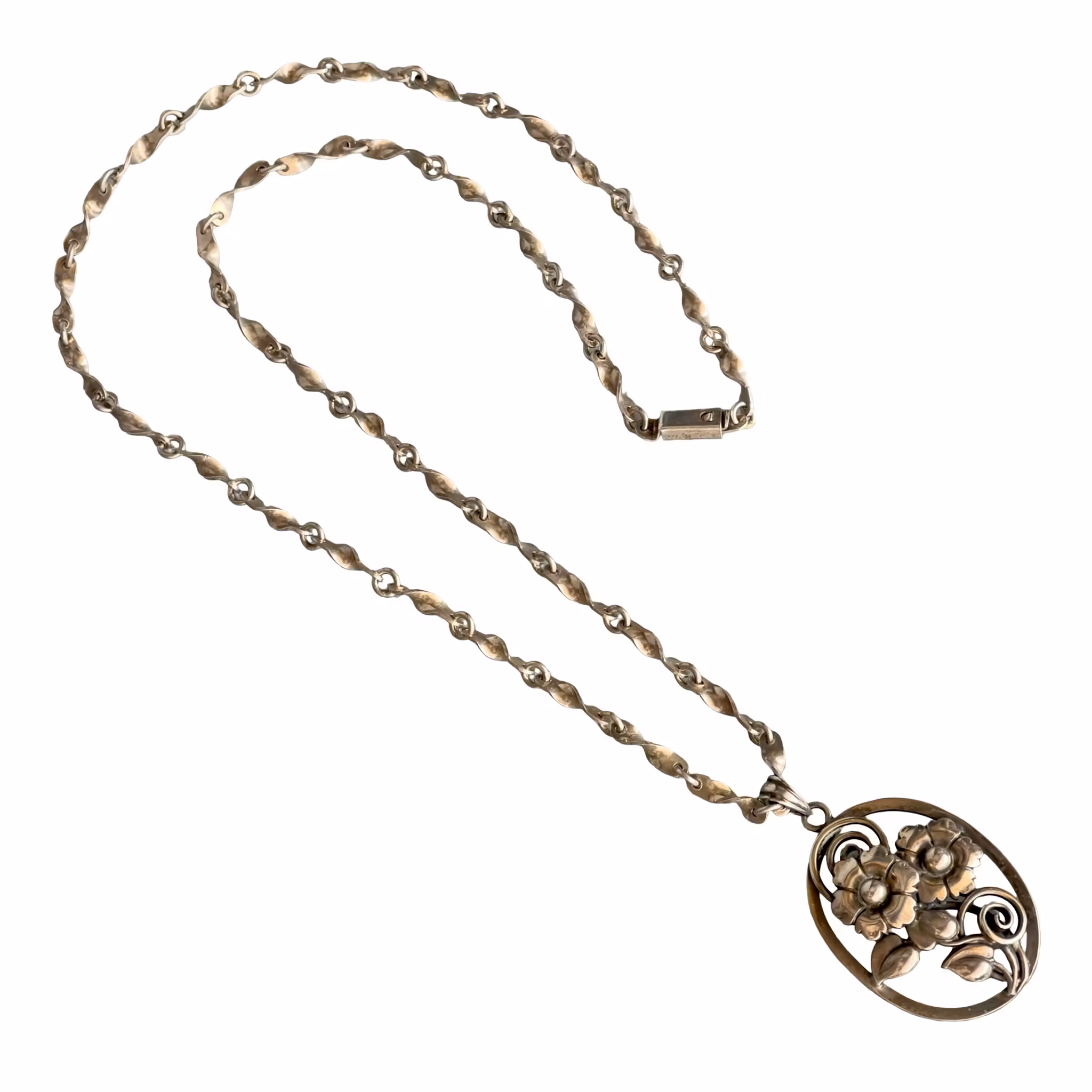Gustaf Dahlgren & Co Malmö 1947 - Silver hänge 830 med Sterling kedja 925