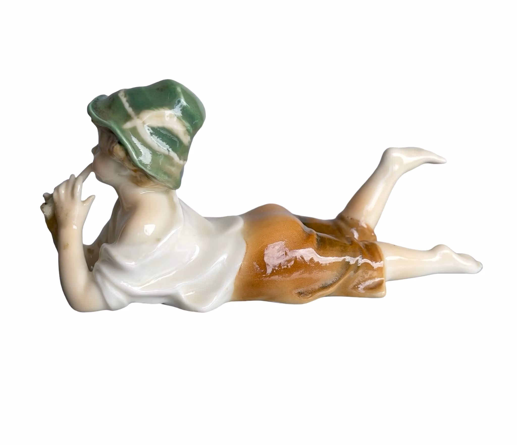 Karl Ens - Pojke med flöjt - Handmålad porslinsfigur - Germany