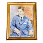 Anders A. Jönsson (1907-2002) - Oljemålning på duk - Porträtt av ung man