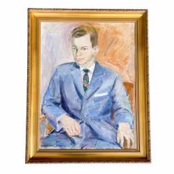 Anders A. Jönsson (1907-2002) - Oljemålning på duk - Porträtt av ung man