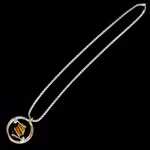 Vintage halsband med tigeröga - Modernistisk design i vitmetall