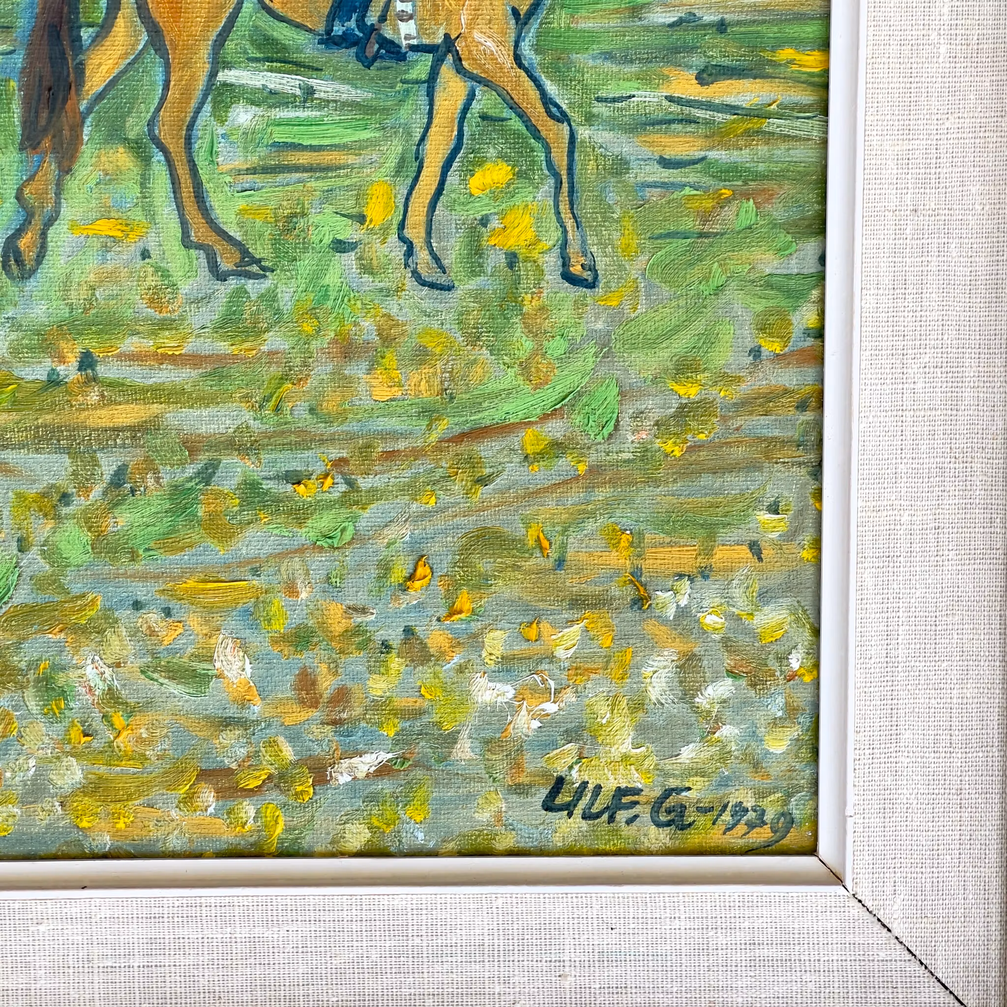 Ulf Granlund (1947-1987) - Etter treningsøkten - Oljemaleri på lerret