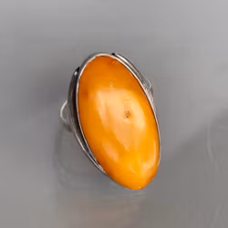 Elegant Vintage Ring med Naturbärnsten i 800 Silver - Tidlös Design