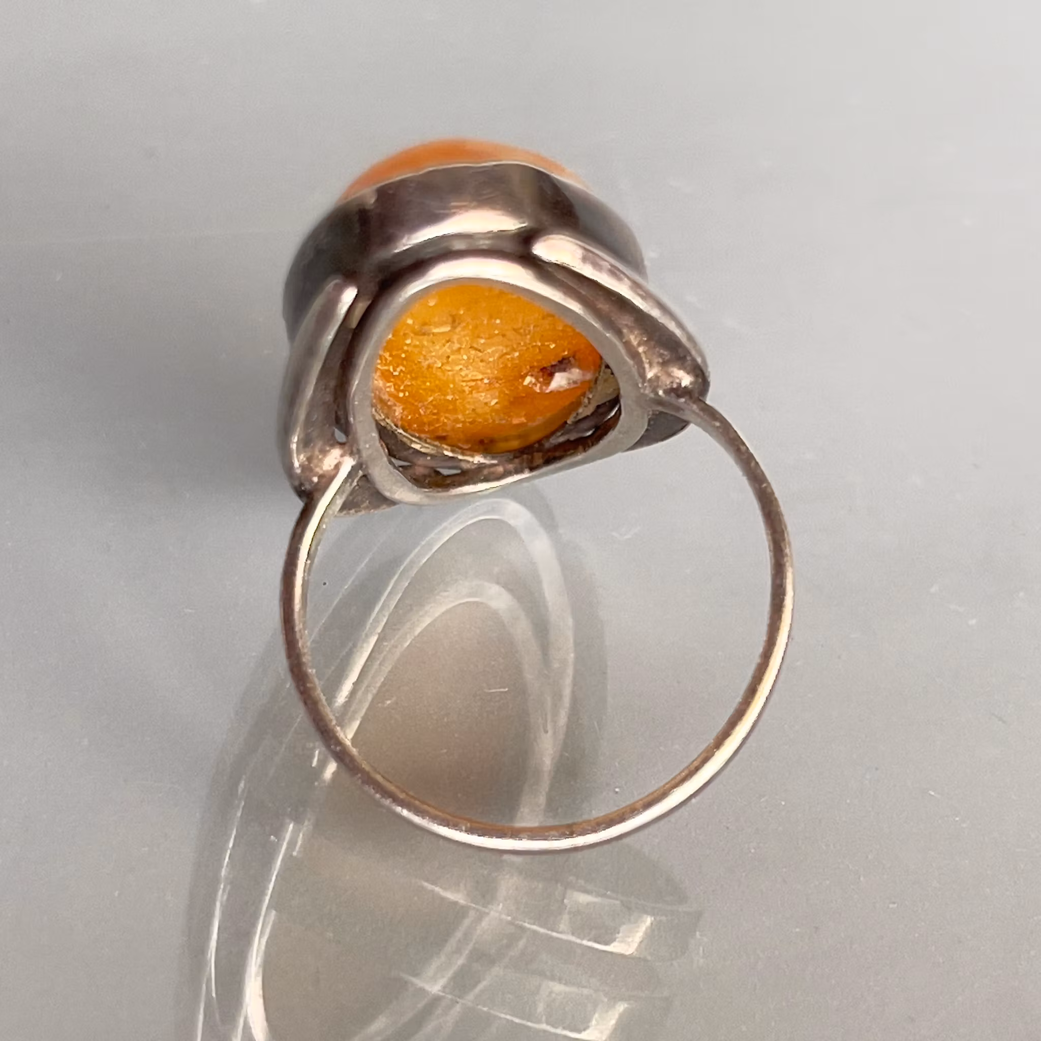 Elegant Vintage Ring med Naturbärnsten i 800 Silver - Tidlös Design