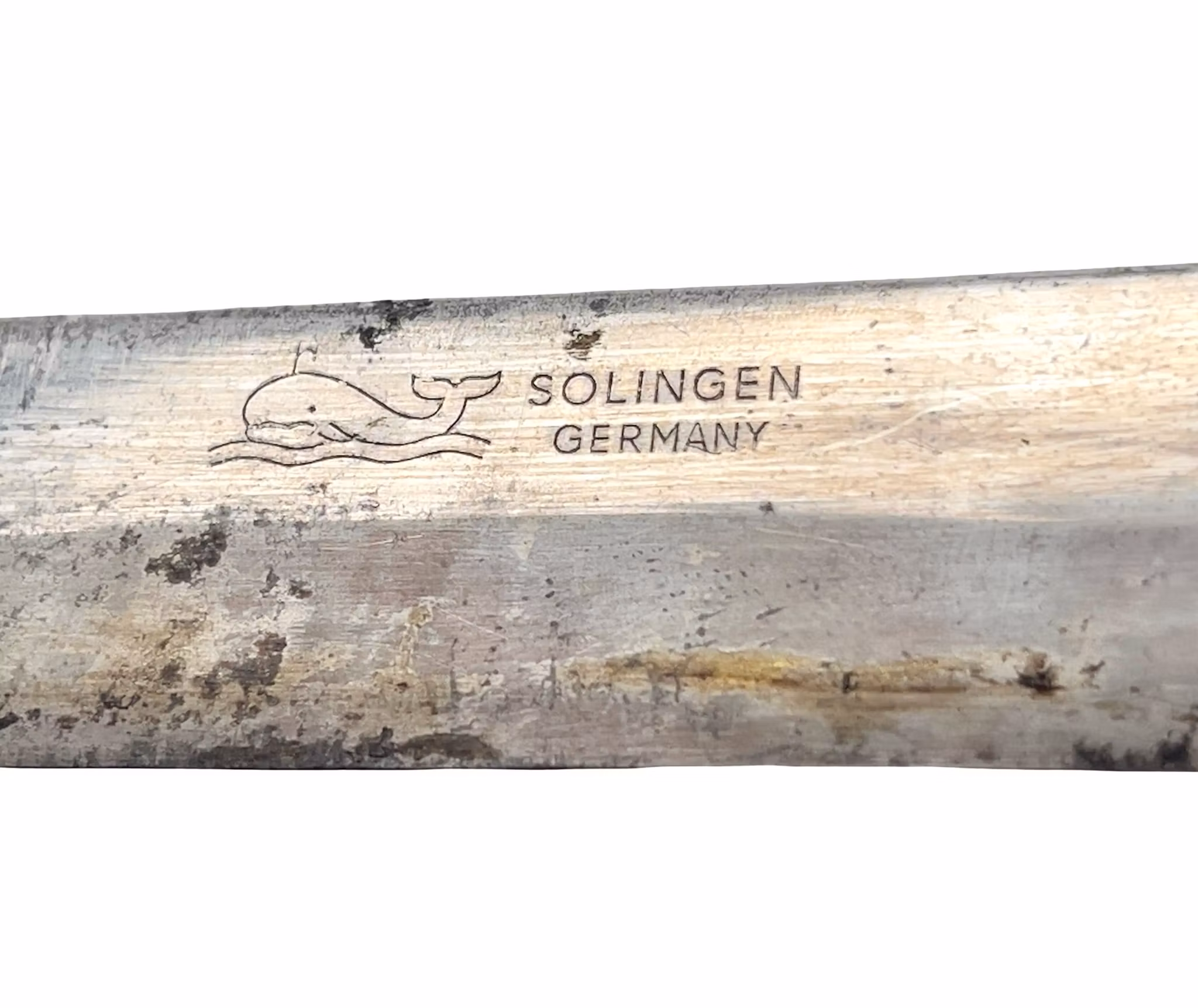 Vintage Solingen Germany Jaktkniv / Friluftskniv med Läder slida