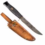 Vintage Solingen Germany Jaktkniv / Friluftskniv med Läder slida