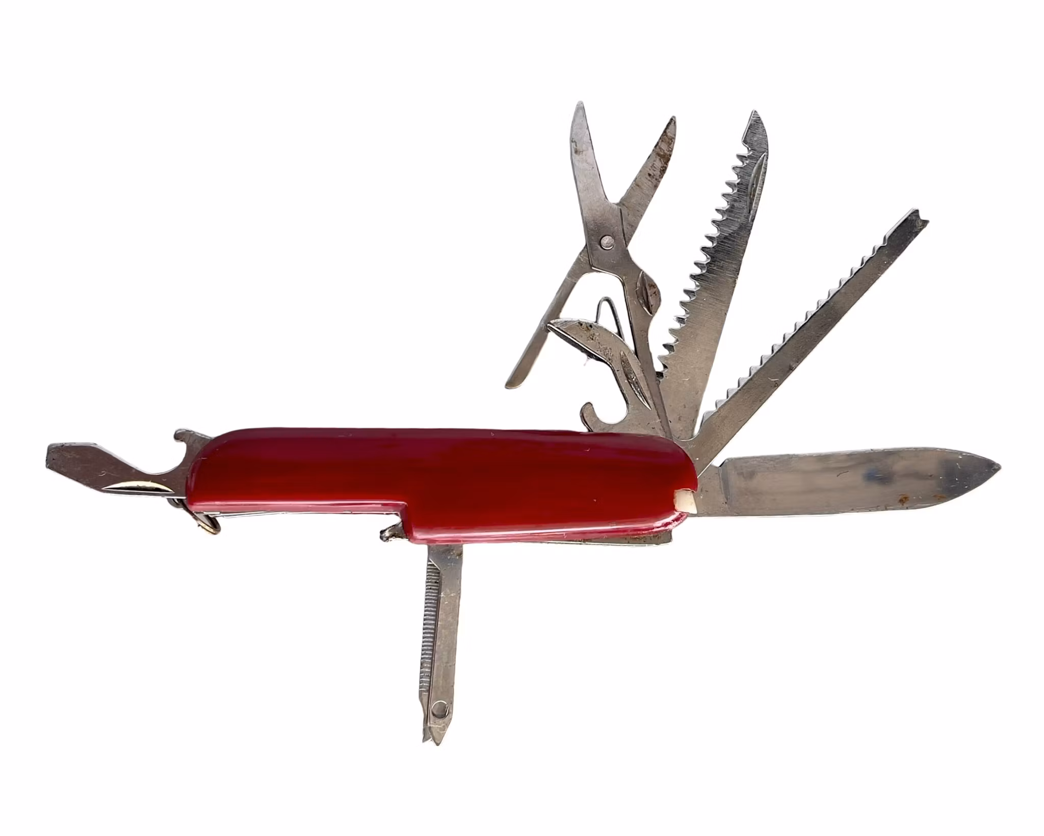 Multifunktions kniv / Fickkniv med flera verktyg - Vintage röd modell