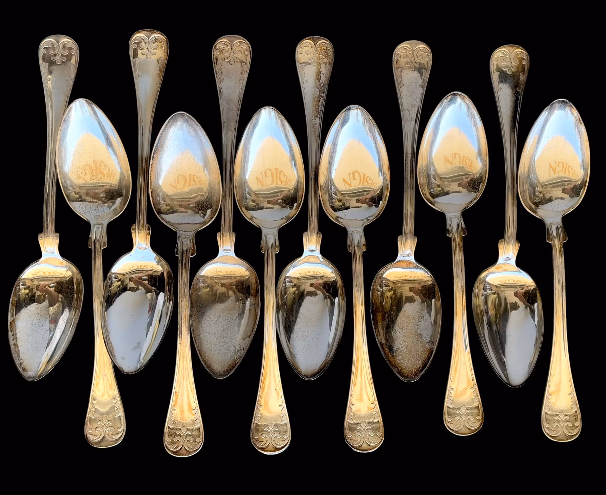 12 Matskedar i nysilver - Franska Liljan - IMA Nysilver - 21 cm