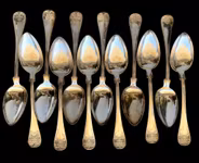 12 Matskedar i nysilver - Franska Liljan - IMA Nysilver - 21 cm