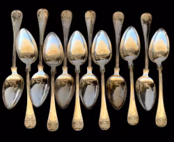 12 Matskedar i nysilver - Franska Liljan - IMA Nysilver - 21 cm