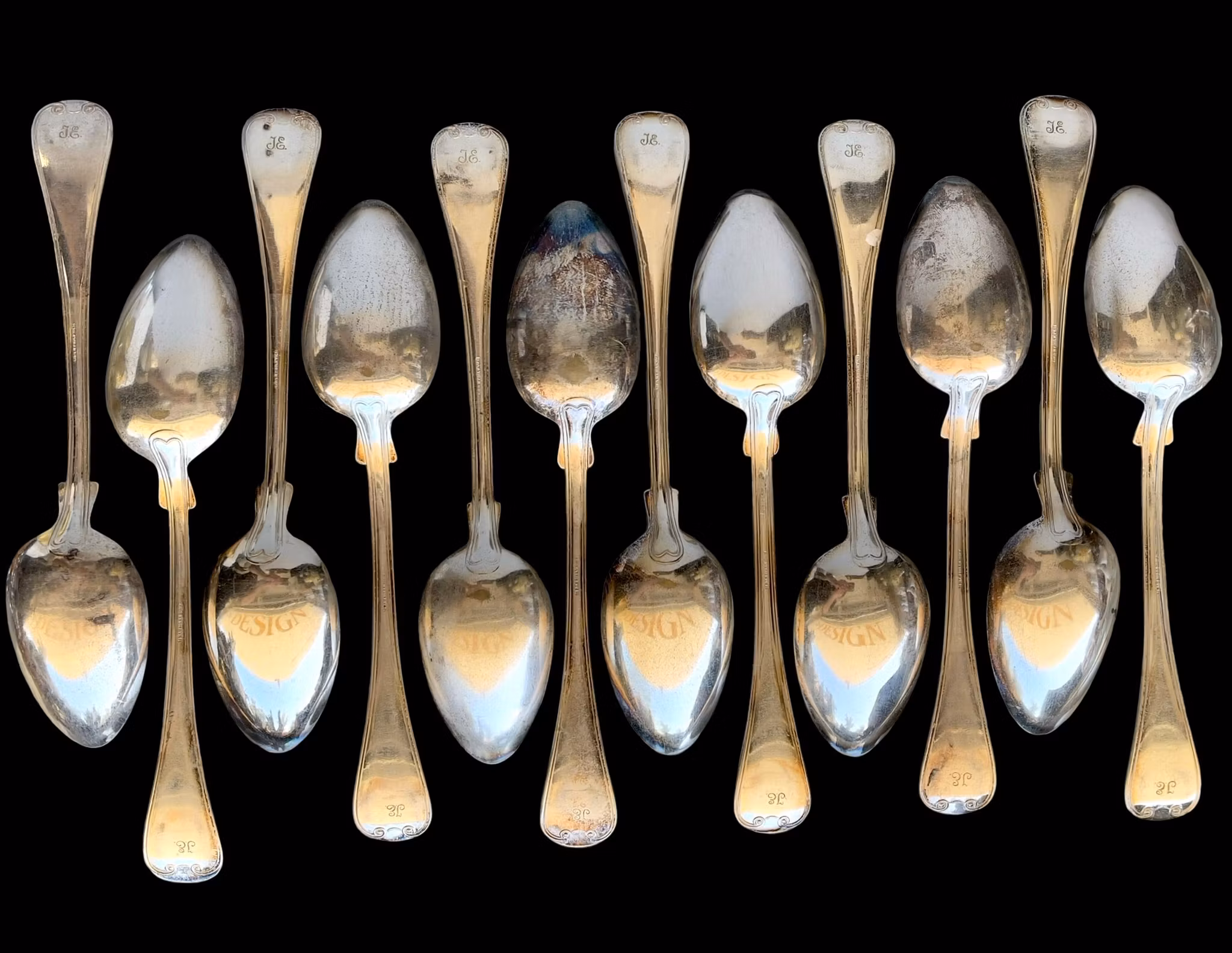 12 Matskedar i nysilver - Franska Liljan - IMA Nysilver - 21 cm