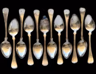 12 Matskedar i nysilver - Franska Liljan - IMA Nysilver - 21 cm
