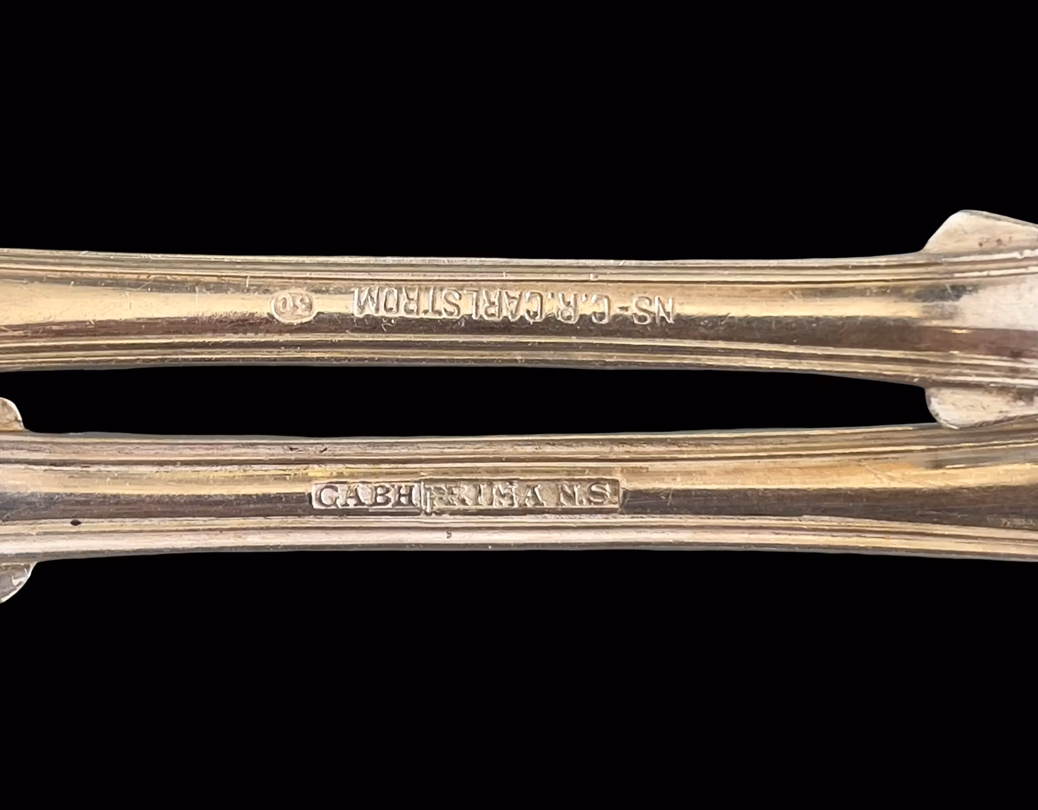 C.R. Carlström & GABH Nysilver - 6 Skedar & 6 Gafflar - ca 21 cm