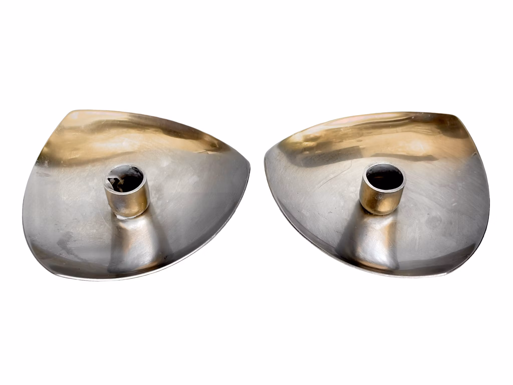 Stelton Denemarken - Een paar exclusief ontworpen kandelaars van roestvrij staal